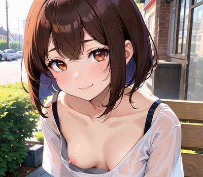 知り合いの女の子が会話中に乳首チラ